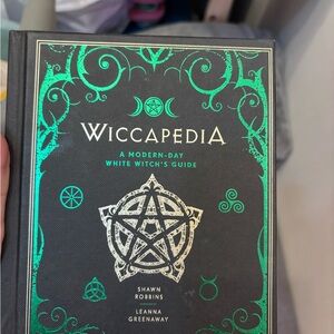Wiccapedia Book with Green and White Design